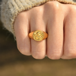 Load image into Gallery viewer, Hug From Heaven Gold Memorial Angel Ring Model 2
