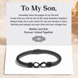 Load image into Gallery viewer, &quot;Mother and Son Forever Linked Together&quot; Infinity Braided Bracelet with message card
