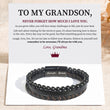 Load image into Gallery viewer, To My Grandson, I&#39;ll Always Be With You Volcanic Stone Calming Anxiety Bracelet with card
