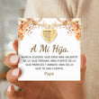Load image into Gallery viewer, Mensaje de tarjeta para A mi hija, te amo, collar con corazón grabado

