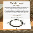 Load image into Gallery viewer, To My Love, Forgive Me, I Love You Morse Code Bracelet with card
