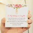 Load image into Gallery viewer, Card message for To My Unbiological Daughter, Forever Linked Together Circle Necklace
