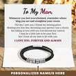 Load image into Gallery viewer, To My Man, Love You Forever Personalized Beads Leather Bracelet with a heartwarming message card
