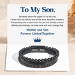 Load image into Gallery viewer, “Mother And Son Forever Linked Together&quot; Volcanic Stone Bracelet message card
