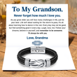 Load image into Gallery viewer, To My Grandson, I Will Always Be With You Linked Bracelet with a heartwarming message card
