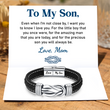 Load image into Gallery viewer, To My Son, Know That I Love You Braided Leather Bracelet with heartwarming message card
