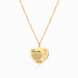 Load image into Gallery viewer, Collier cœur gravé en or sur fond blanc
