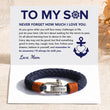 Load image into Gallery viewer, To My Son I Will Always Be With You Blue Cotton Rope Bracelet Heartwarming Message Card
