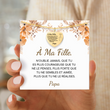 Load image into Gallery viewer, Message de la carte pour le collier cœur gravé &quot;À ma fille, je t&#39;aime&quot;.
