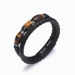 Load image into Gallery viewer, Natural Tiger Eye Leather Bracelet for son with Love you forever engraving
