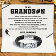 Load image into Gallery viewer, &quot;To My Grandson, My Favorite Football Player Linked Bracelet&quot; Heartwarming Message Card
