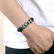 Load image into Gallery viewer, Model Wearing The &quot;To My Grandson, My Favorite Football Player Linked Bracelet&quot;
