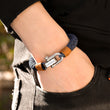 Load image into Gallery viewer, Male Model Wearing The To My Son I Will Always Be With You Blue Cotton Rope Bracelet
