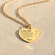 Load image into Gallery viewer, Variante dorée du collier cœur gravé &quot;À ma fille, je t&#39;aime&quot; sur toile unie.
