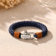 Load image into Gallery viewer, To My Son I Will Always Be With You Blue Cotton Rope Bracelet Creative Shot
