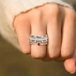 Load image into Gallery viewer, Unf❤️ck Yourself Stacked Ring Silver Model
