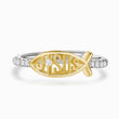 Load image into Gallery viewer, Photo of Life with Jesus is Better Ichthus Adjustable Ring on a white background
