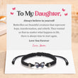 Load image into Gallery viewer, To My Daughter, Always Believe in Yourself Butterfly Charm Bracelet with heartwarming message card
