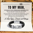 Load image into Gallery viewer, To My Man, I Love You Forever and Always Linked Bracelet card message and design
