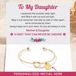 Load image into Gallery viewer, To My Daughter, Always In My Heart Personalized Initial In Knot Bracelet with heartwarming message card
