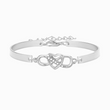 Load image into Gallery viewer, Plata A Mi Alma Gemela, Siente Mi Amor Pulsera Corazón Infinito sobre fondo blanco

