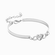 Load image into Gallery viewer, Plata A Mi Alma Gemela, Siente Mi Amor Pulsera Corazón Infinito sobre fondo blanco
