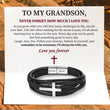 Load image into Gallery viewer, To My Grandson, Love You Forever Cross Bracelet with a heartfelt message 
