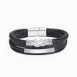 Load image into Gallery viewer, “Mother and Son Forever Linked Together” Infinity Leather Bracelet on white background

