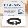 Load image into Gallery viewer, To My Son, &quot;You Are My Anchor” Bracelet card message and design
