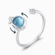 Load image into Gallery viewer, Bague De Soulagement Du Stress Rotative Étoile Et Lune sur fond blanc
