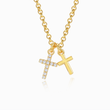 Load image into Gallery viewer, To My Daughter, Pray Through It Double Cross Necklace close up shot with plain background
