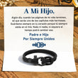 Load image into Gallery viewer, Pulsera náutica negra y su tarjeta con mensaje
