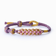 Load image into Gallery viewer, ‘Be Brave and Be Strong’ Purple Blossom Knot Bracelet  for granddaughter in white background
