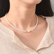 Load image into Gallery viewer, Model wearing white Freshwater Pearl Necklace
