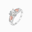 Load image into Gallery viewer, Angled view of Personalized Circle Wings Memorial Ring on white background
