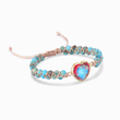 Load image into Gallery viewer, To My Beautiful Daughter, Always Keep Me in Your Heart Jasper Heart Bracelet light blue variant in different angle
