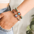 Load image into Gallery viewer, female model wearing To My Beautiful Daughter, Always Keep Me in Your Heart Jasper Heart Bracelets with hand in pocket
