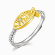 Load image into Gallery viewer, Faith, Hope and Love Ichthus Adjustable Ring on a white background.
