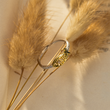 Load image into Gallery viewer, Faith, Hope and Love Ichthus Adjustable Ring on a feather.
