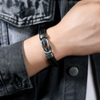 Load image into Gallery viewer, Male model wearing our To My Grandson, Love You Forever Linked Bracelet.
