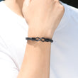 Load image into Gallery viewer, Male model wearing the Personalized dual infinity bracelet
