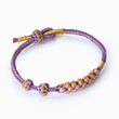 Load image into Gallery viewer, ‘Be Brave and Be Strong’ Purple Blossom Knot Bracelet for granddaughter in white background
