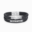 Load image into Gallery viewer, To My Man, Forever and Always Linked Personalized Magnetic Clasp Bracelet in white background
