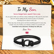 Load image into Gallery viewer, Black Nautical bracelet and its message card
