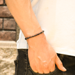 Load image into Gallery viewer, Male model wearing You&#39;re At Peace, Until We Meet Again Morse Code Bracelet
