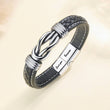 Load image into Gallery viewer, Creative shot of Linked Bracelet showing &quot;Love you Forever&quot; engraving, on light yellowlike background
