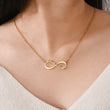 Load image into Gallery viewer, Model wearing a Personalized Infinity Necklace
