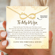 Load image into Gallery viewer, Personalized Infinity Necklace and its message card

