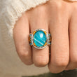 Load image into Gallery viewer, Luxury Sapphire Silver Ring worn by female model
