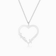 Load image into Gallery viewer, Silver Personalized Heart Pendant Necklace on white background
